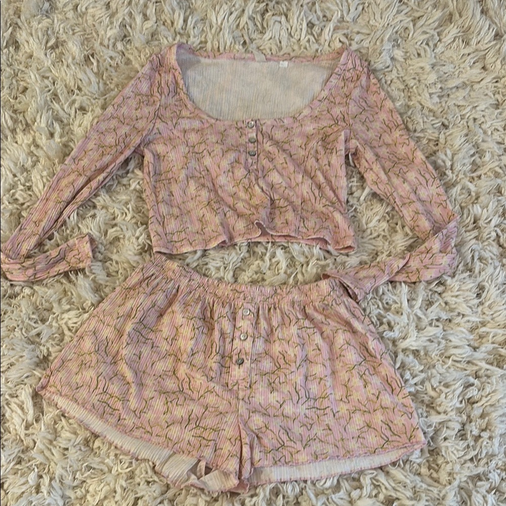Floral Pink Pacsun Sleepwear Set